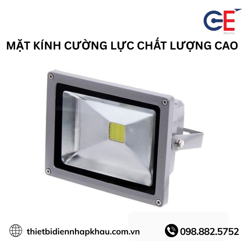Đèn pha LED vỏ ghi xám GE_LFL02 thiết kế bền bỉ, hiện đại 