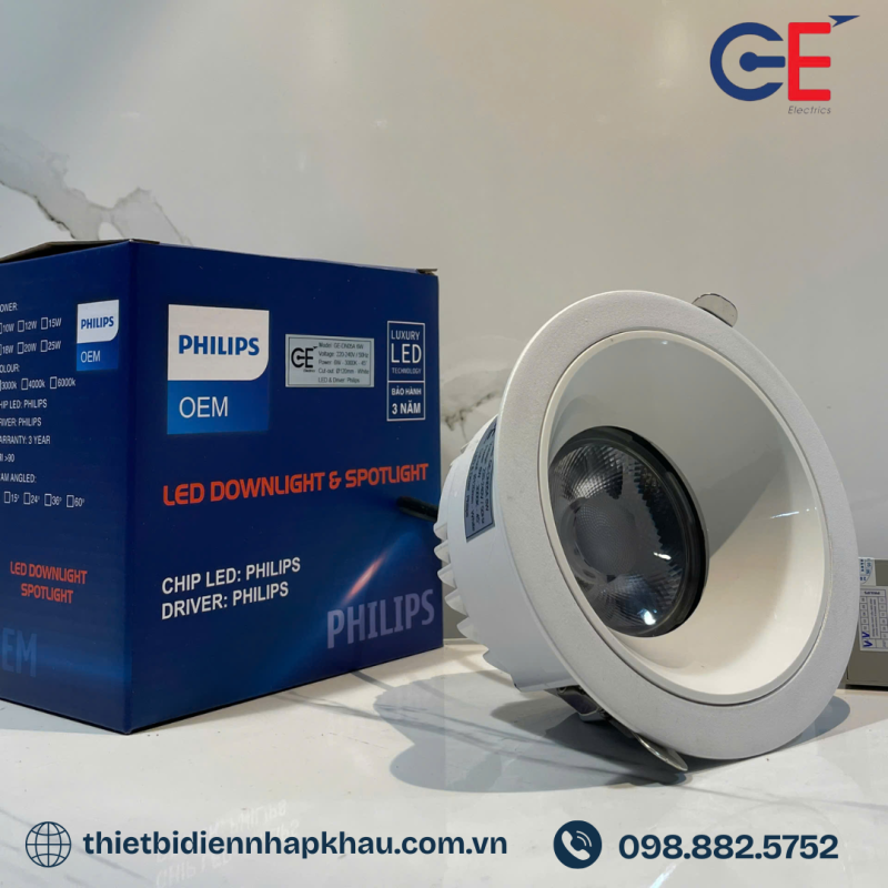 Đèn led âm trần Philips OEM phù hợp với nhiều không gian 