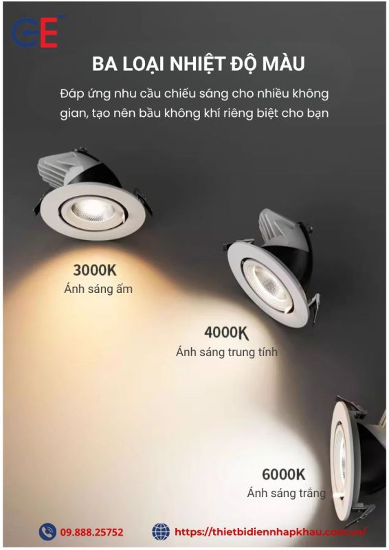 3 nhiệt độ màu đèn led spotlight Philips SPX05