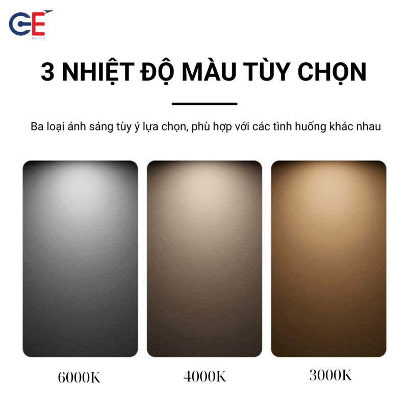 3 nhiệt độ màu tùy chọn