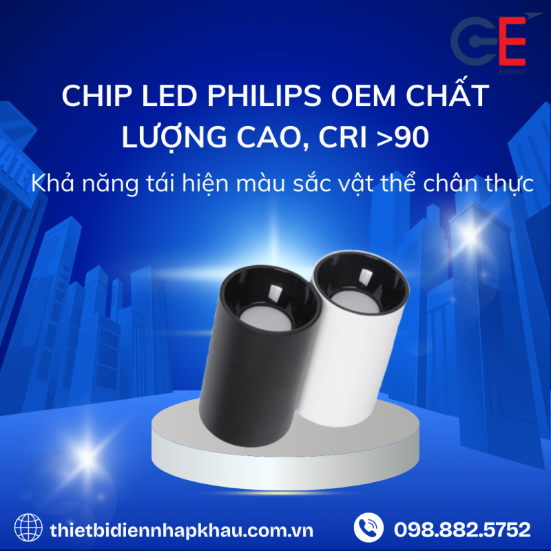 Đèn lon nổi led Philips CL4_IP65 GE Electrics chip LED Philips OEM 