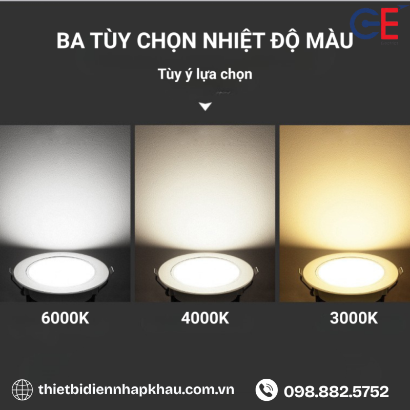 Đèn âm trần downlight Philips GE-DN06 3 màu ánh sáng