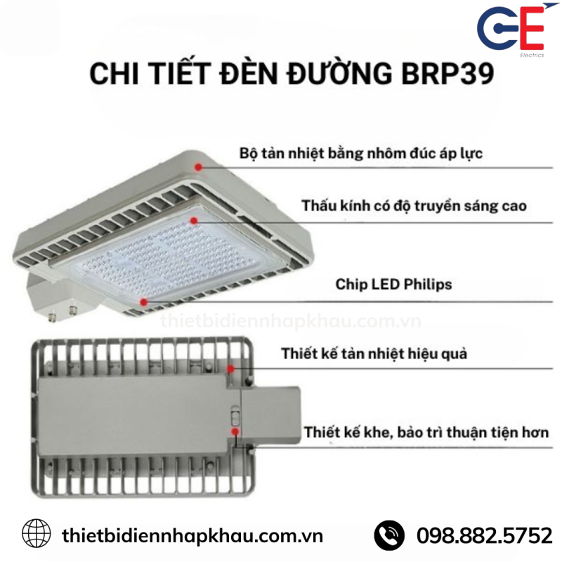 Đèn đường LED Philips 150W GE-BRP39 với độ bền cao