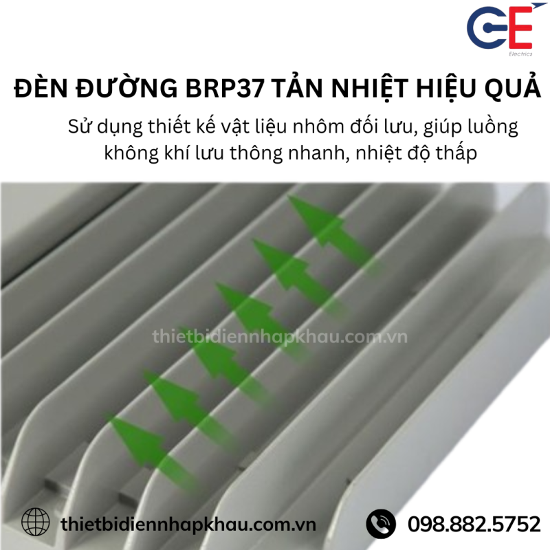 Đèn đường Philips 150W GE-BRP37 tản nhiệt hiệu quả 