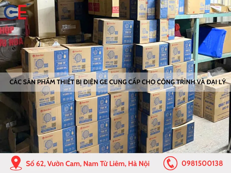 Các sản phẩm thiết bị điện được GE cung cấp cho công trình và đại lý