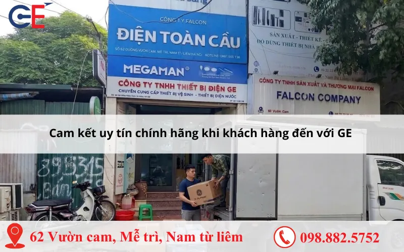 Cam kết thiết bị điện uy tín chính hãng khi khách hàng đến với GE