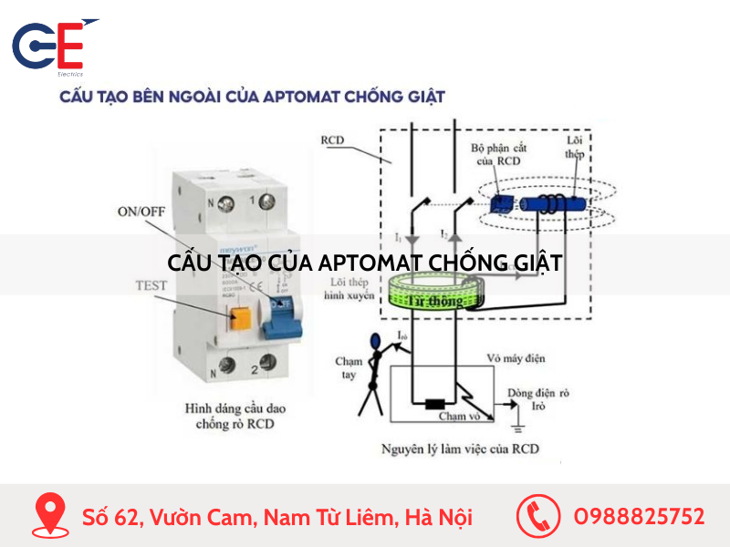 Cấu tạo của Aptomat chống giật