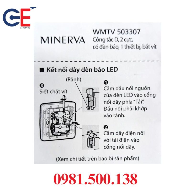 cấu tạo đấu nối 20A panasonic dòng vuông