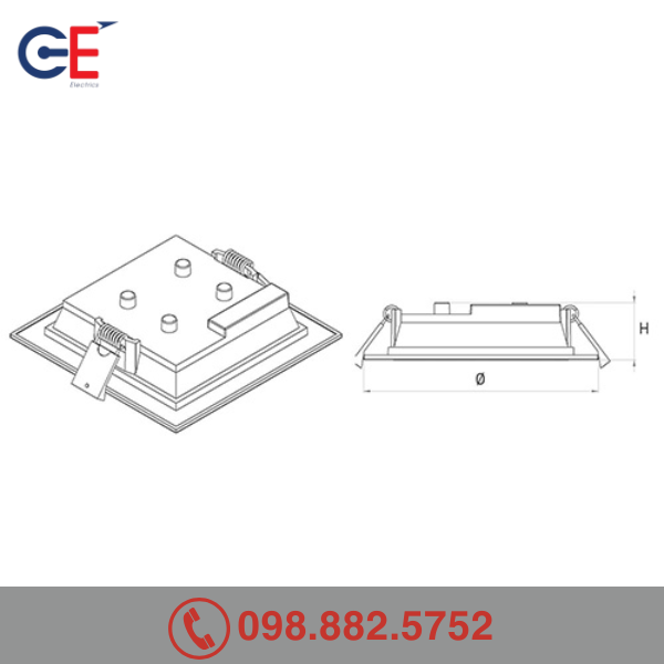 Đặc điểm Đèn downlight âm trần Panasonic Neo Slim 2G vuông 9W