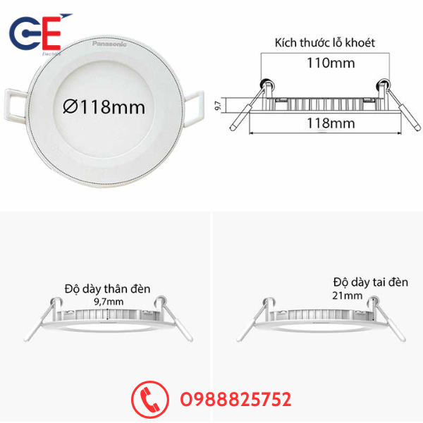 Ưu điểm của Đèn Led Âm Trần Panasonic EZ-M 12W