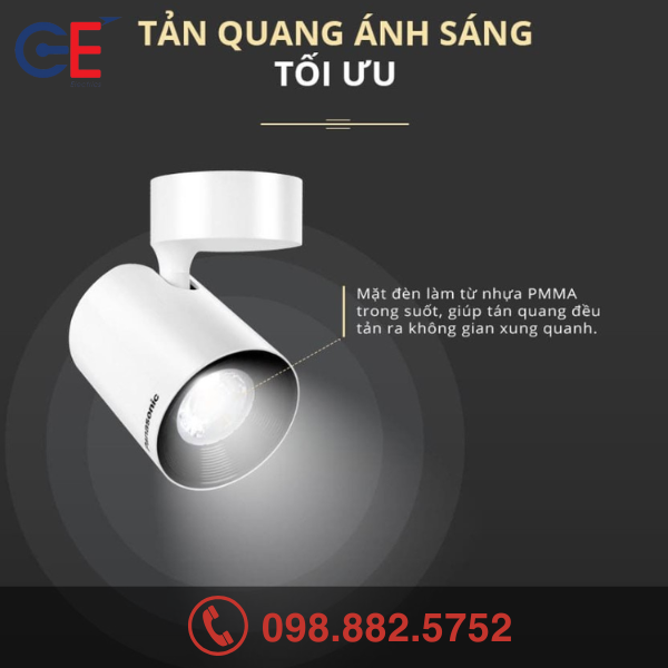 Đặc điểm của Đèn Led chiếu điểm gắn thanh ray Panasonic màu trắng 7W