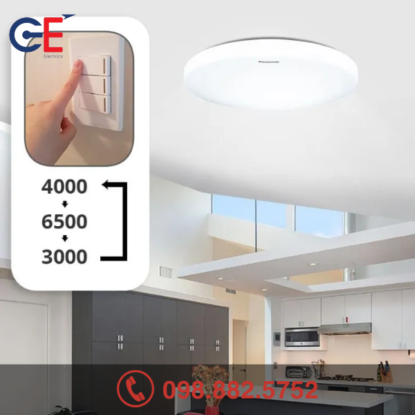 Đặc điểm của Đèn Led ốp trần Panasonic đổi màu HHGXQ143188 12W