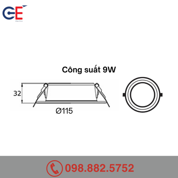 Đặc điểm của Đèn downlight âm trần Panasonic Color Rim 9W viền vàng