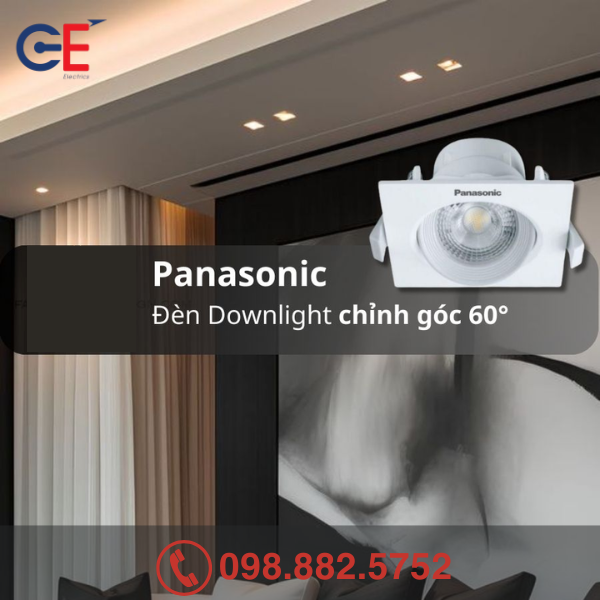 Đặc điểm của Đèn downlight điều chỉnh góc Panasonic vuông 5W 60 độ