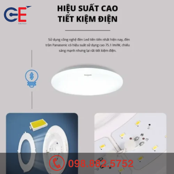 Đặc điểm của Đèn ốp trần tròn cảm biến và chống thấm IP44 Panasonic 18W