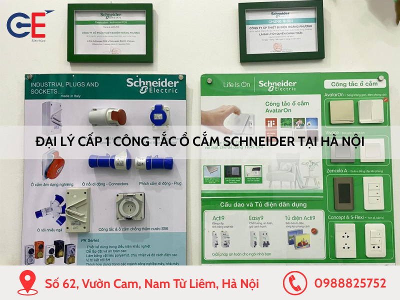 Đại lý cấp 1 công tắc ổ cắm Schneider tại Hà Nội