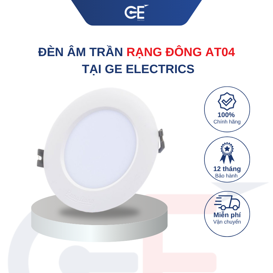 Đại lý phân phối đèn âm trần Rạng Đông AT04 chính hãng