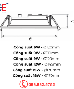 Đèn Downlight Âm Trần Panasonic Neo Slim 2G Tròn 9W 90mm
