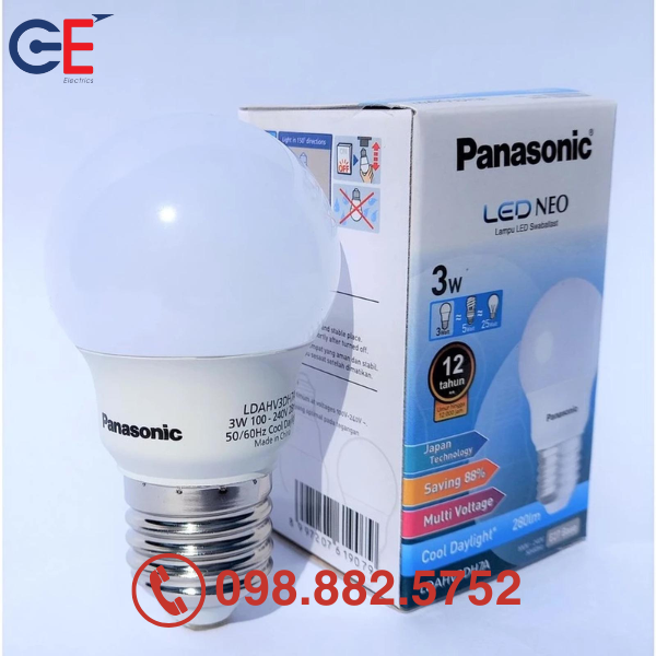 Đèn Led Bulb Panasonic A2 3W Đèn Led Basic Bulb Panasonic A2 3W