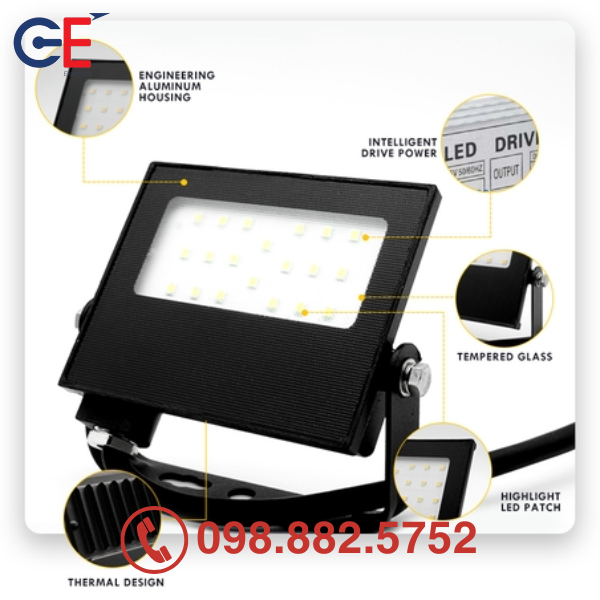 Đèn Led Pha Mini 2G Panasonic 50W Đèn Led Pha Mini 2G Panasonic kính trong 50W