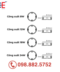 Đèn Led ốp trần đơn sắc Outbow 2G Panasonic 8W