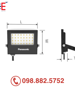 Đèn Led Pha Mini 2G Panasonic kính trong 50W