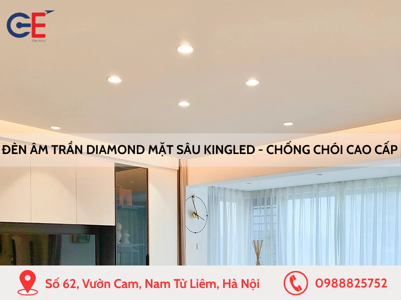 Đèn âm trần Diamond mặt sâu Kingled – Chống chói cao cấp, giá tốt tại GE Electrics