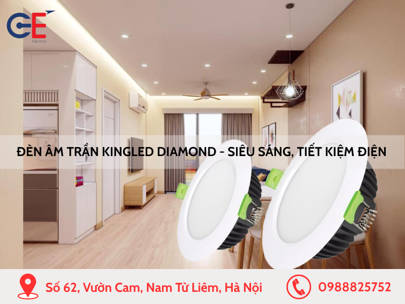 Đèn âm trần Kingled Diamond - Siêu sáng, tiết kiệm điện