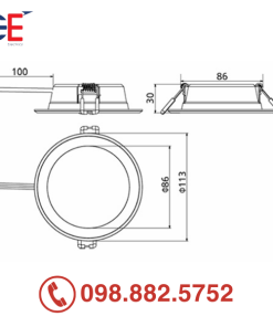 Đèn Downlight âm trần Panasonic DN 3G 6W