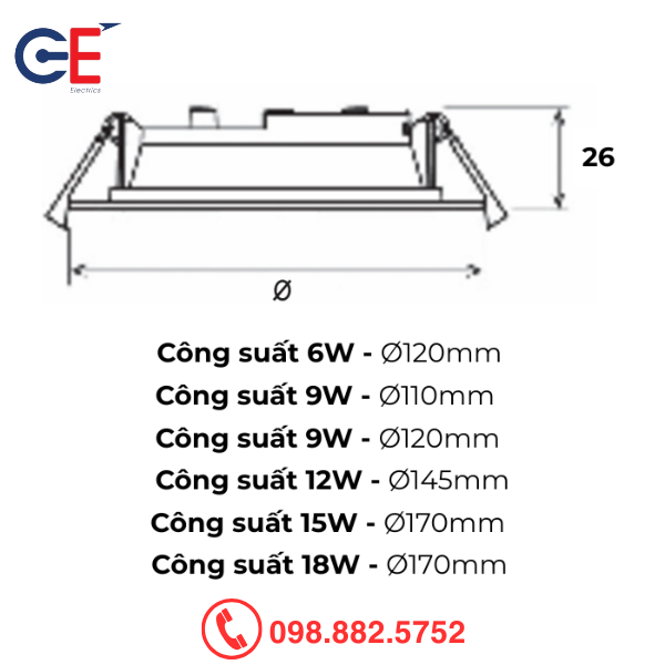 Ưu điểm nổi bật của Đèn âm trần Panasonic Neo Slim 2G Tròn 6W