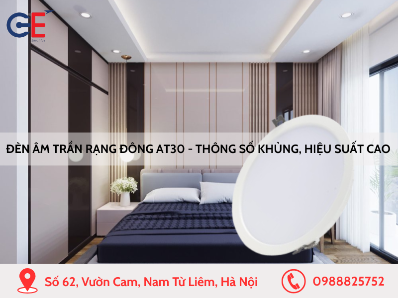 Đèn âm trần Rạng Đông AT30 - Thông số khủng, hiệu suất cao