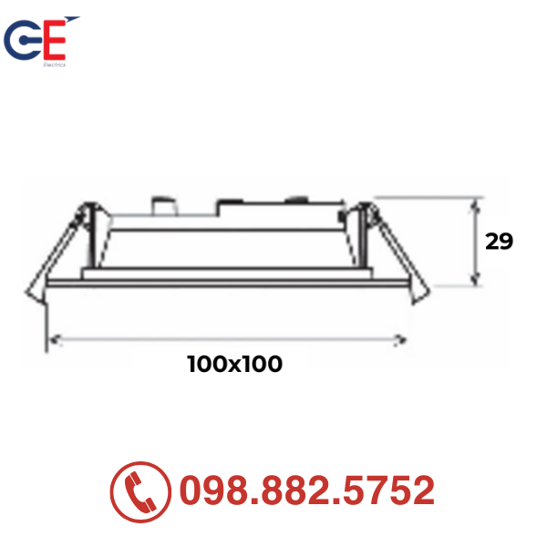 Đèn chiếu sáng âm trần Panasonic Neo Slim 2G vuông 9W Đèn chiếu sáng âm trần Panasonic Neo Slim 2G vuông 9W