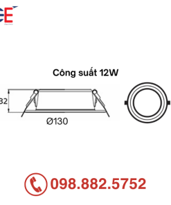 Đèn downlight âm trần Panasonic Color Rim 12W viền vàng