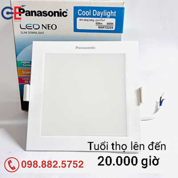 Đèn downlight Panasonic Neo Slim 2G vuông 9W Đèn downlight Panasonic Neo Slim 2G vuông 9W