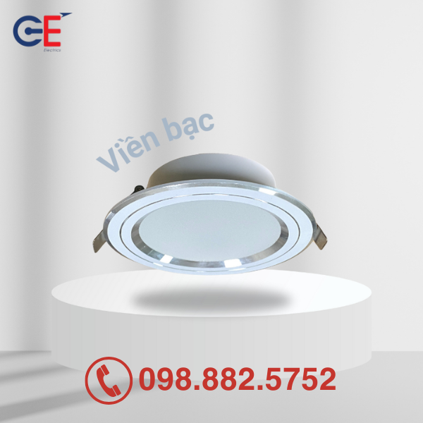 Đèn downlight âm trần Panasonic Color Rim 9W viền bạc Đèn âm trần Panasonic Color Rim 9W viền bạc