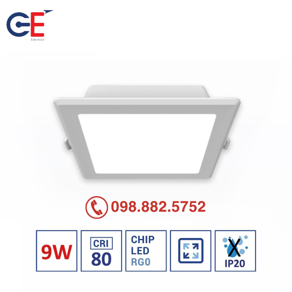 Đèn downlight âm trần Panasonic Neo Slim 2G vuông 9W Đèn downlight âm trần Panasonic Neo Slim 2G vuông 9W