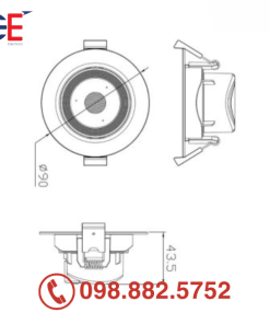Đèn downlight điều chỉnh góc Panasonic tròn 5W 60 độ