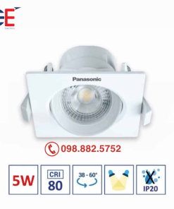Đèn downlight điều chỉnh góc Panasonic vuông 5W 38 độ