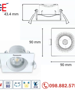 Đèn downlight điều chỉnh góc Panasonic vuông 5W 60 độ