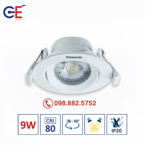 Đèn downlight âm trần điều chỉnh góc Panasonic tròn 9W