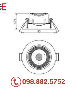 Đèn downlight điều chỉnh góc Panasonic vuông 5W 38 độ
