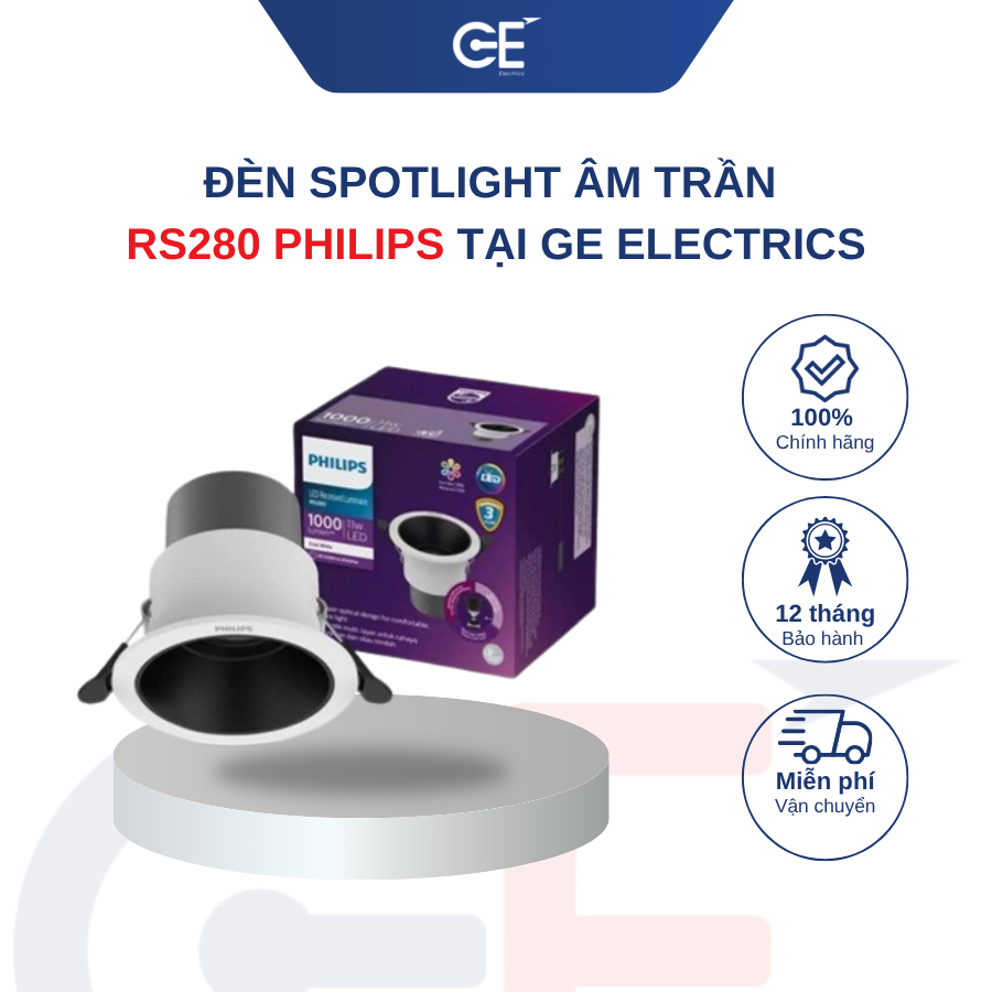 Đèn spotlight Philips RS280 phù hợp với không gian nào