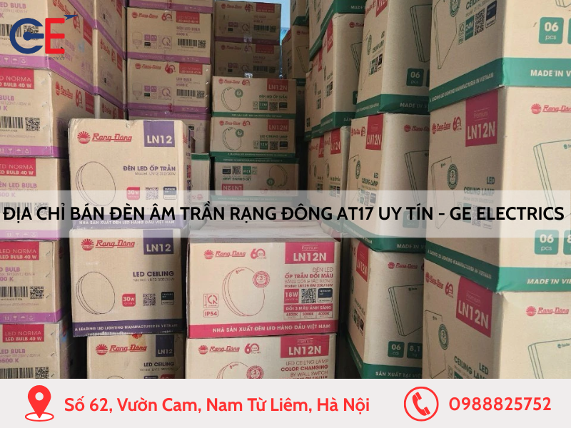 Địa chỉ bán đèn âm trần Rạng Đông AT17 uy tín - GE Electrics
