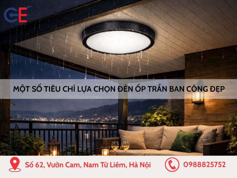 Một số tiêu chí lựa chọn đèn ốp trần ban công đẹp