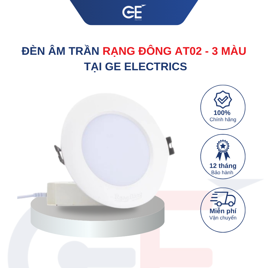 Mua đèn âm trần AT02 3 màu Rạng Đông uy tín Hà Nội