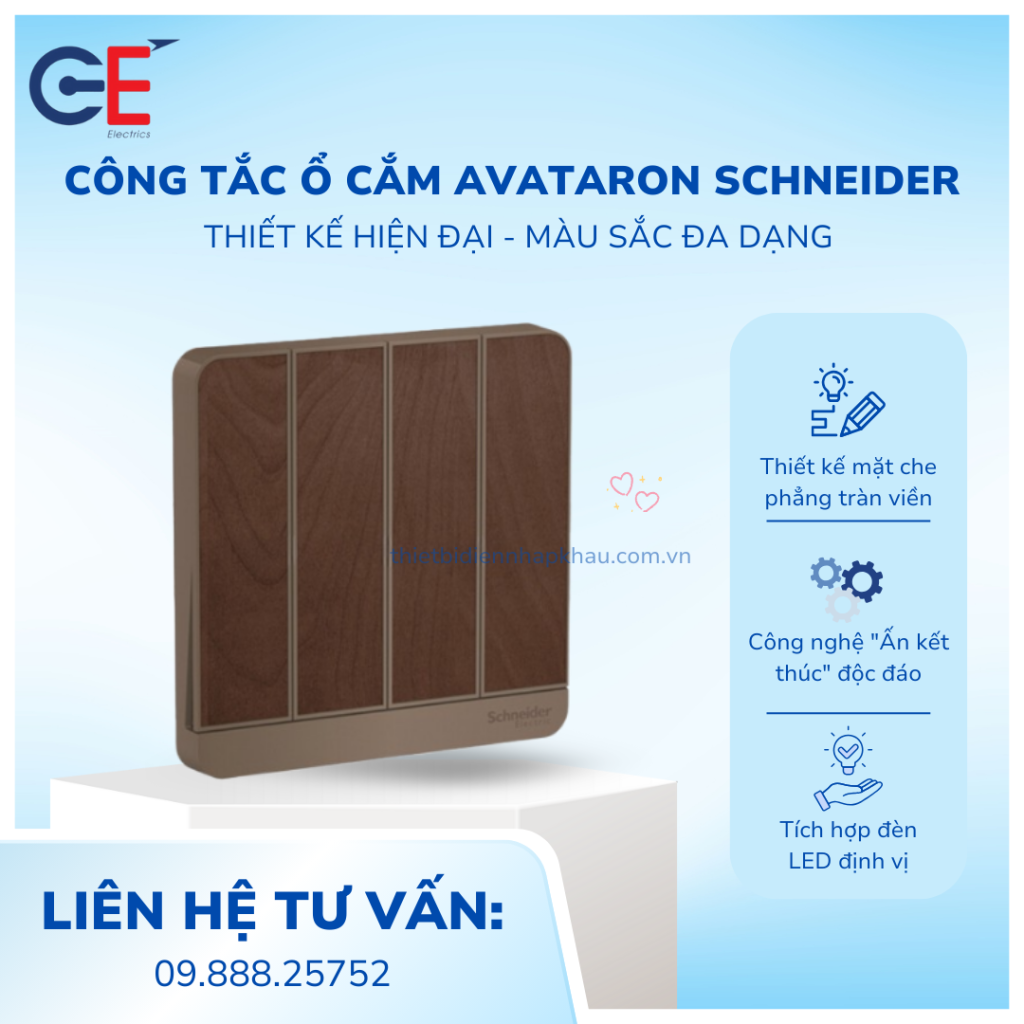 Nhà cung cấp công tắc ổ cắm AvatarOn Schneider chính hãng tại Hà Nội