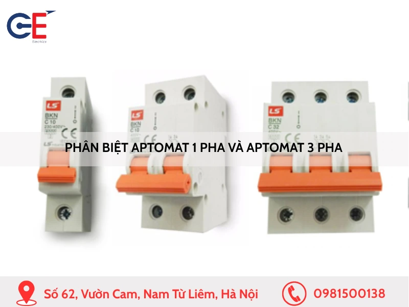 Phân biệt aptomat 1 pha và aptomat 3 pha