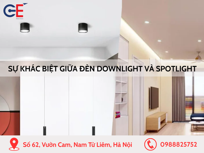 Phân biệt giữa đèn Downlight và Spotlight