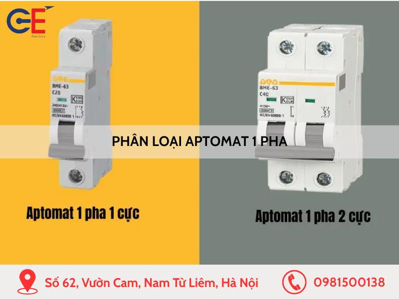 Phân loại aptomat 1 pha