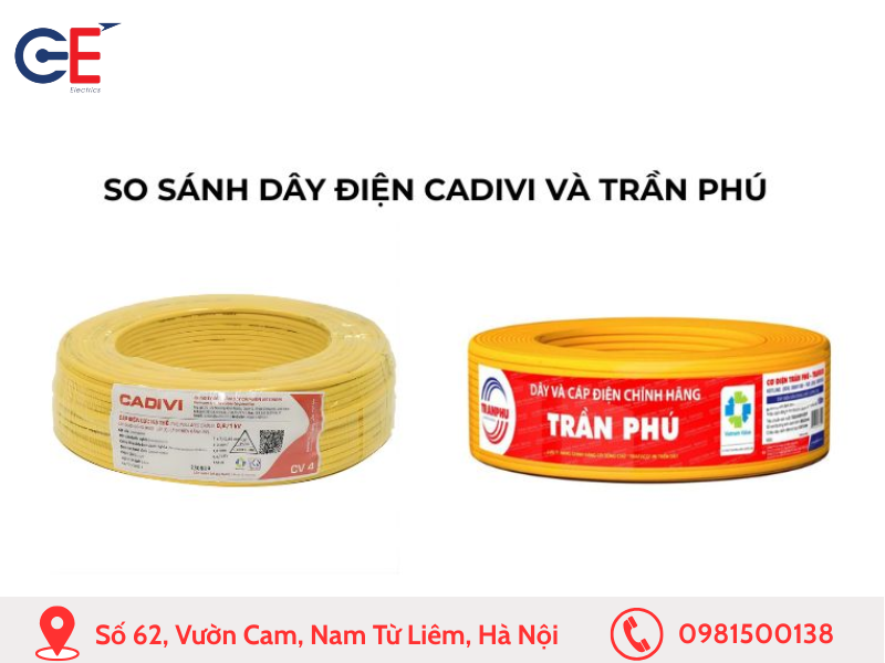 So sánh dây điện Trần Phú và Cadivi chi tiết nhất